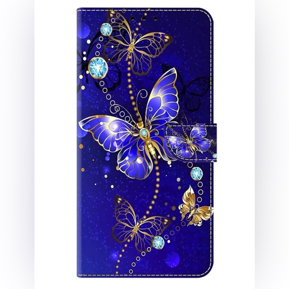 Butterfly Print Wallet Flip Phone Case - Picture 5 of 6